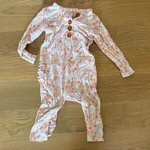 Posh Peanut Pink Floral romper 12-18M